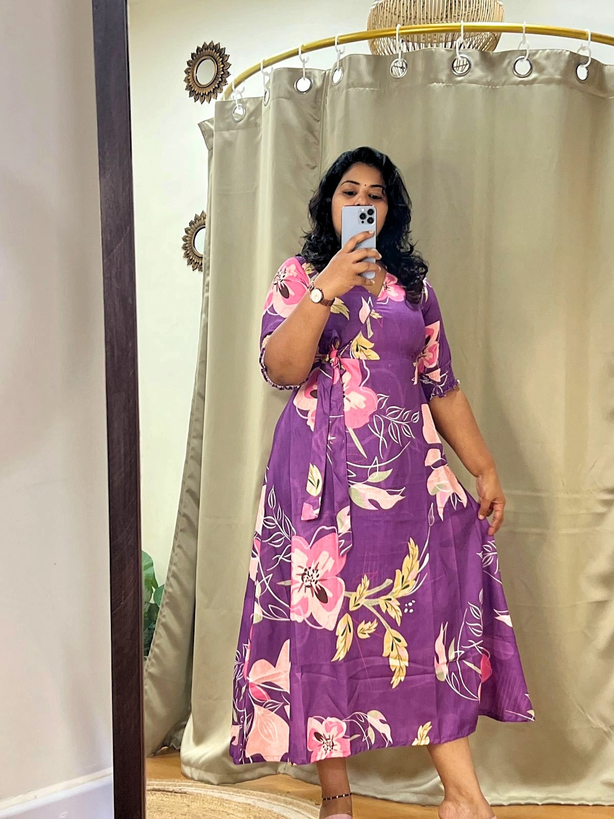 Long Tie Maxi Dress – Violet