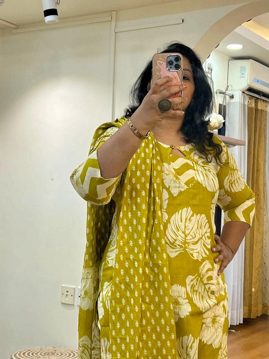Mustard CoOrd Set W Dupatta