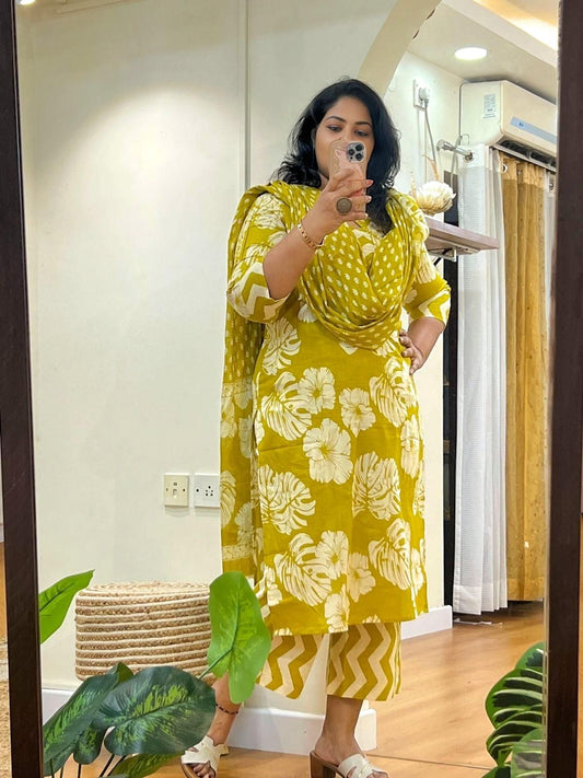 Mustard CoOrd Set W Dupatta