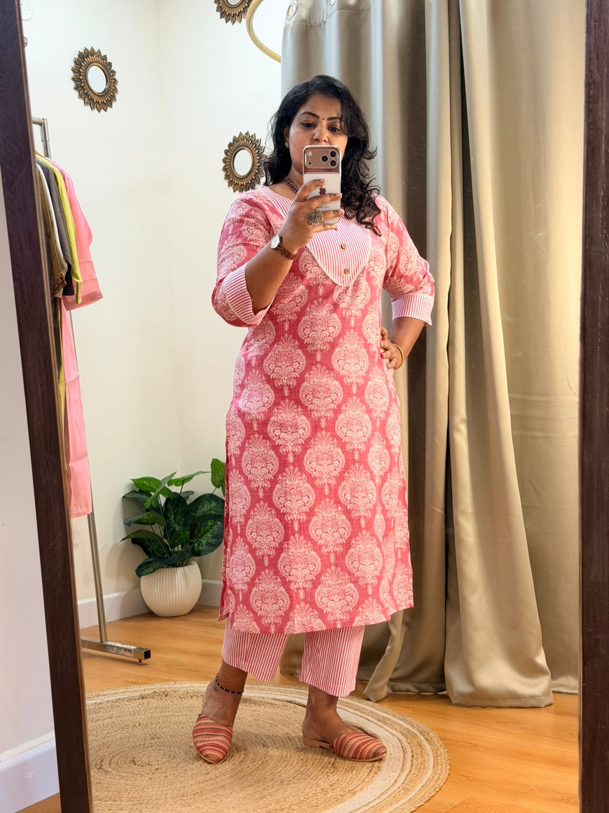 Office Kurti Set - Pink