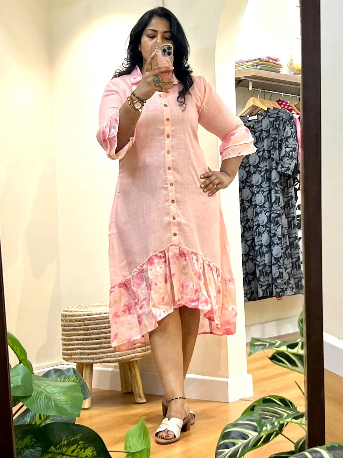 Up Down Lenin Dress - Pink