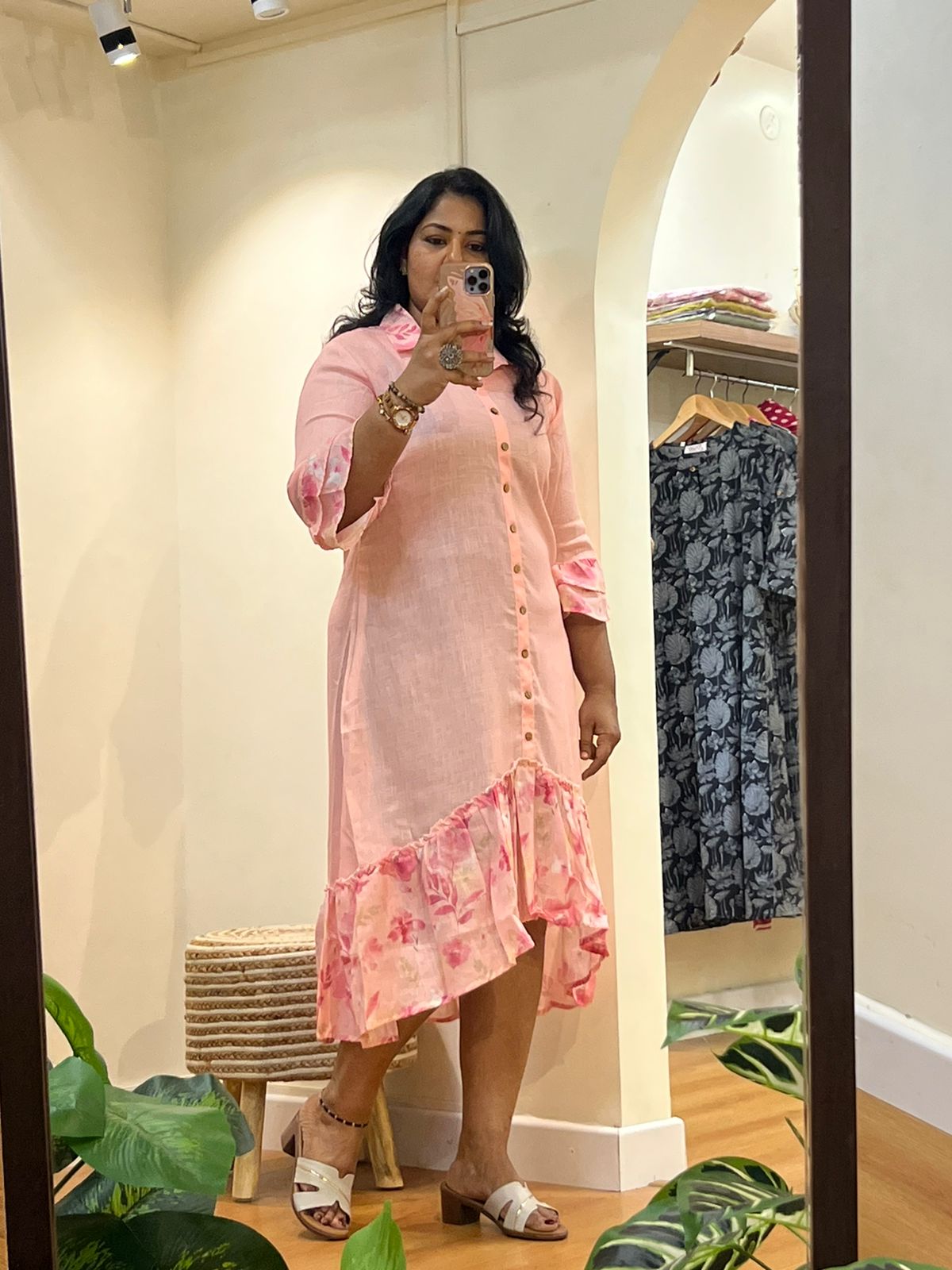 Up Down Lenin Dress - Pink
