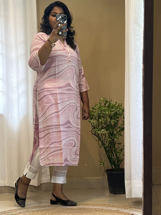Lenin Slub Pink Kurti