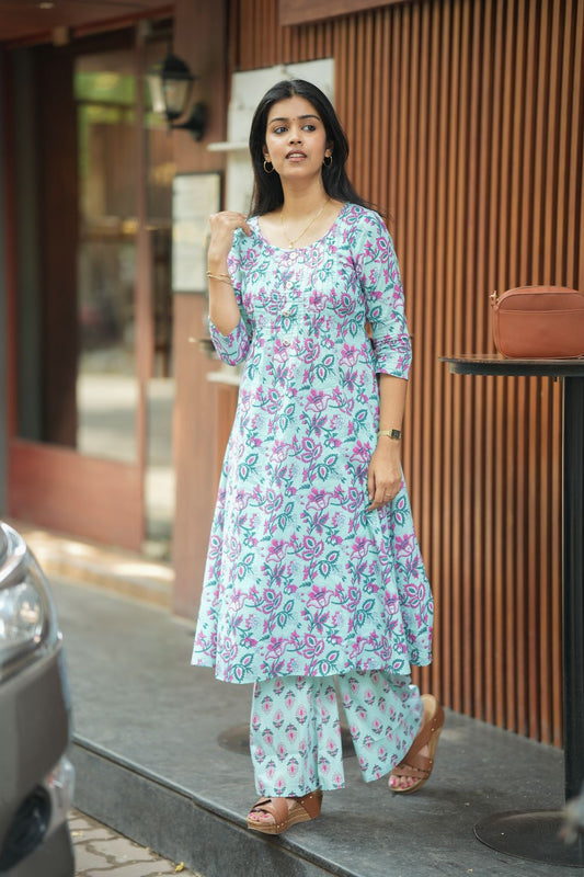 Pintuck CoOrd Set Blue