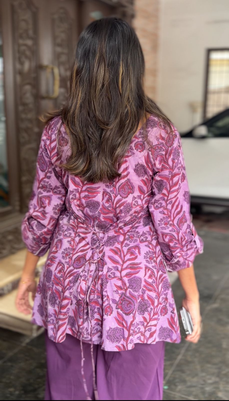 Short Top Kurta Set ( Wine)