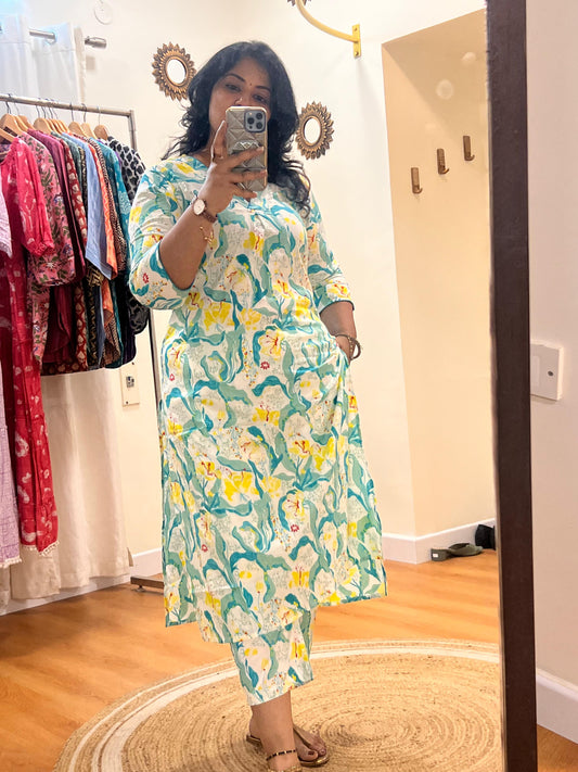 VNeck CoOrd Set Blue