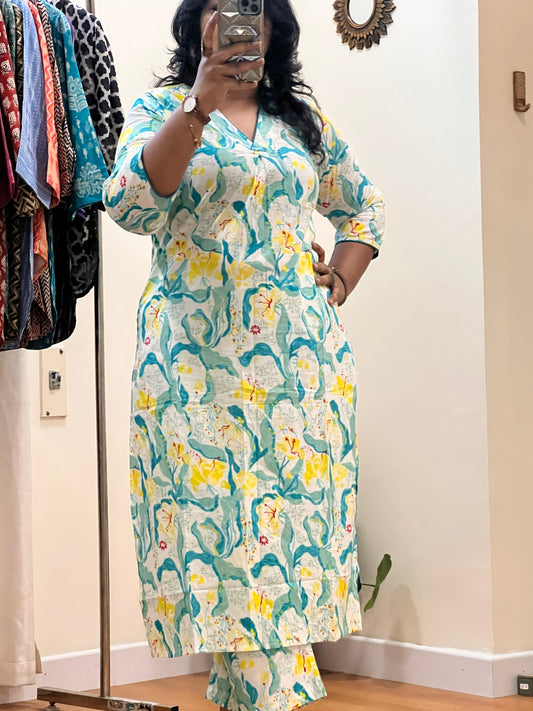 VNeck CoOrd Set Blue