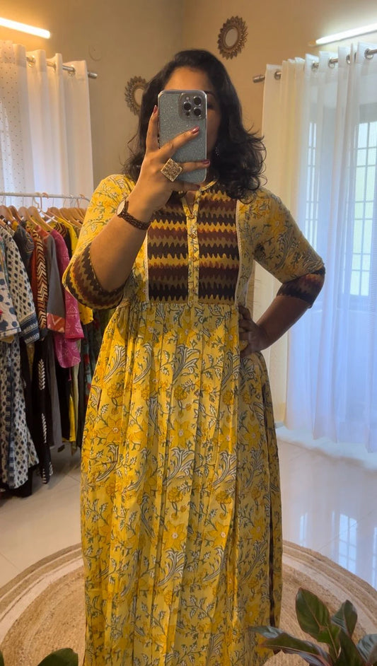 Yellow Nyra Cut Kurti