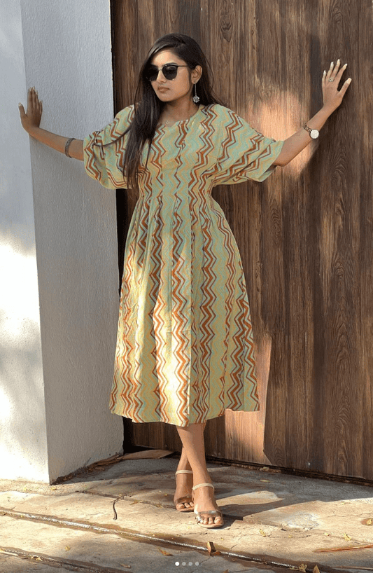 French Cut Dress Zig Zag