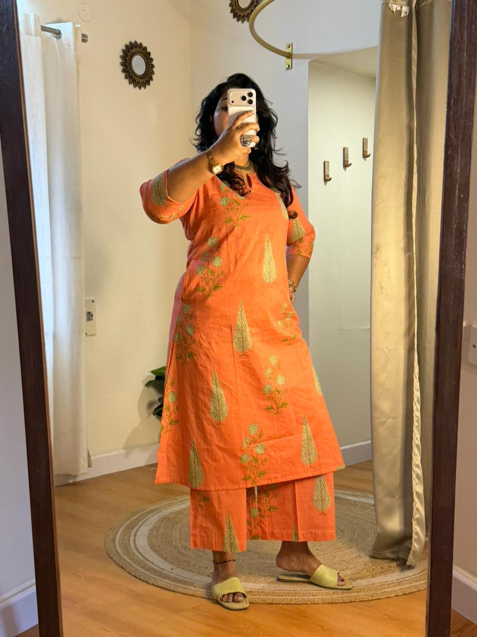 A-Line Co-Ord Set Orange