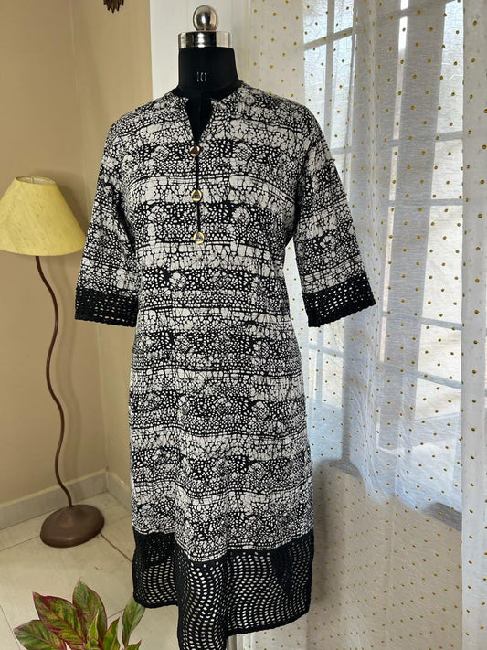 Black Cutwork Kurti