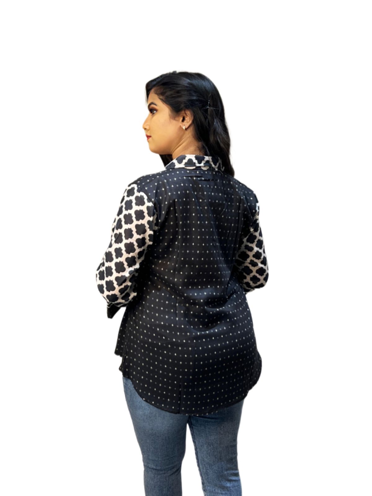 Black Muslin Tunic Top
