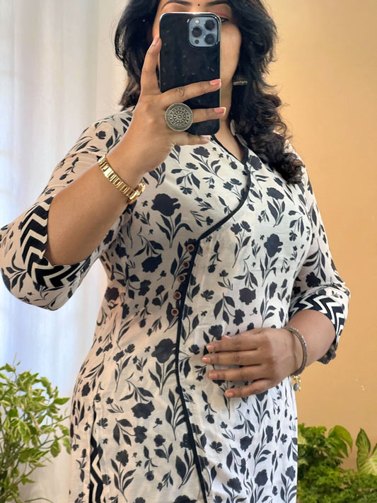 Chickoo Angrakha Kurti With Pant