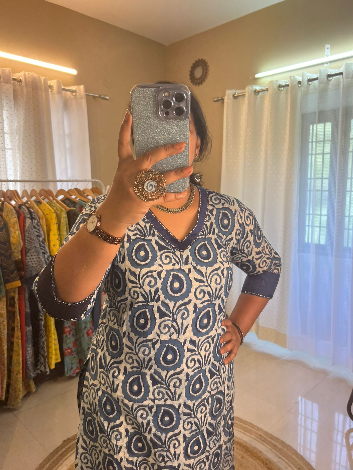 Indigo Flower Kurti