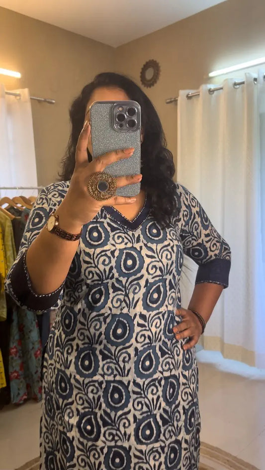 Indigo Flower Kurti
