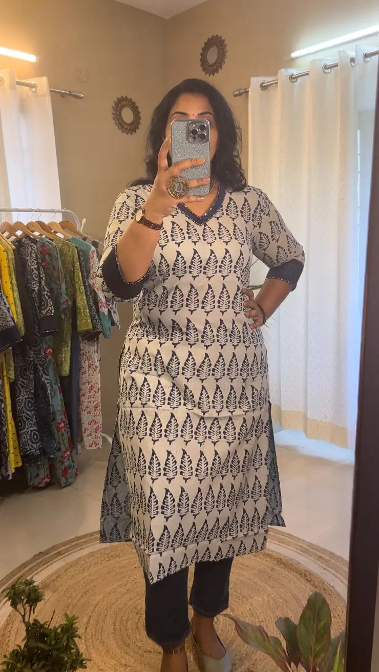 Indigo Leaf Kurti