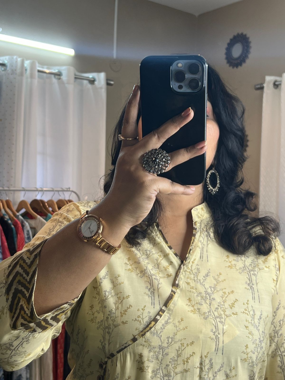 Angrakha Kurta Set Yellow