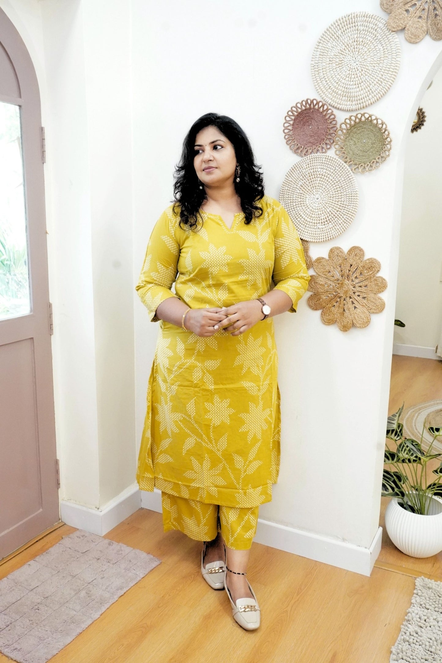 A-Line Co-Ord Kurta Set Mustard