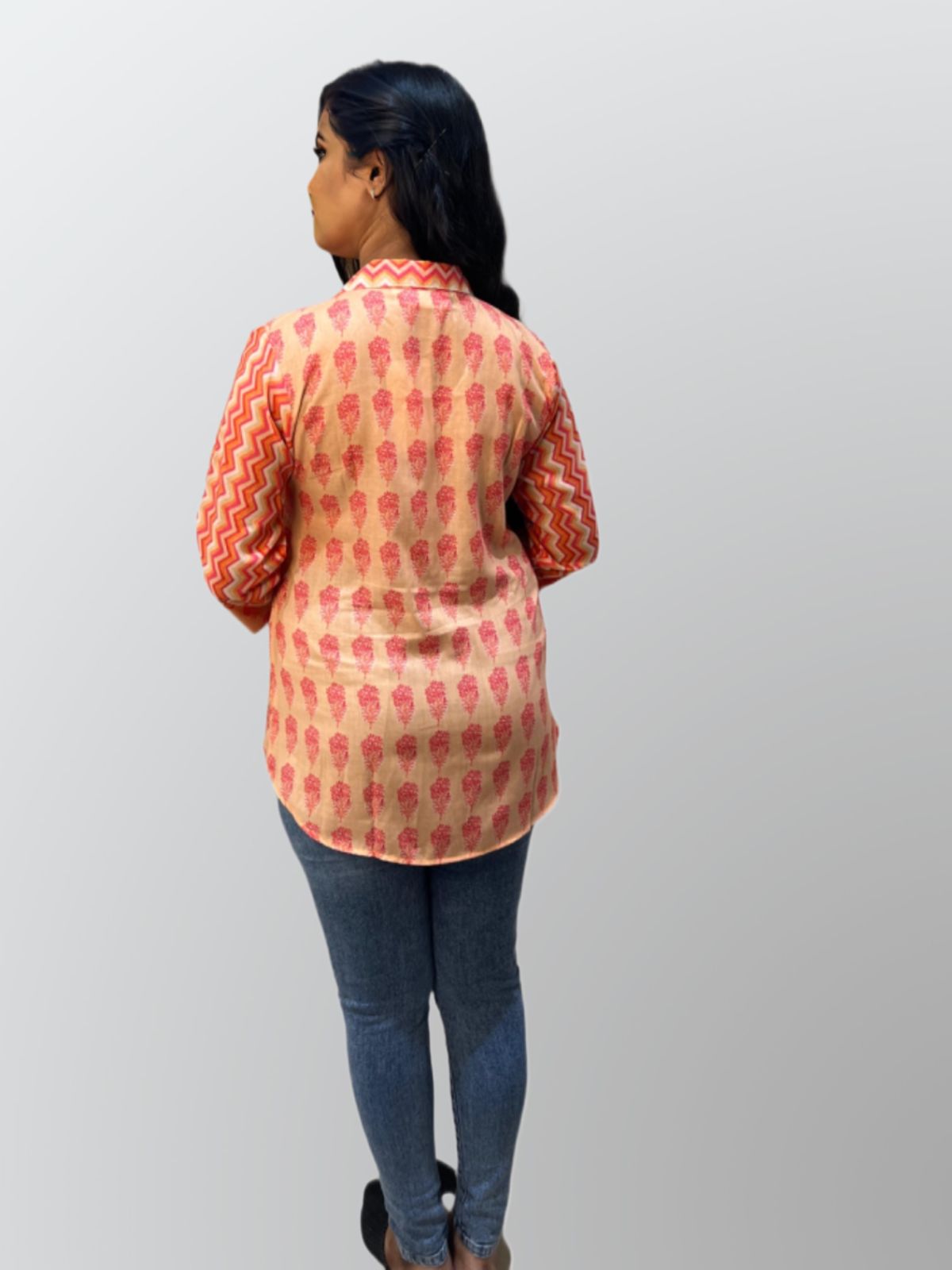 Orange Muslin Tunic Top