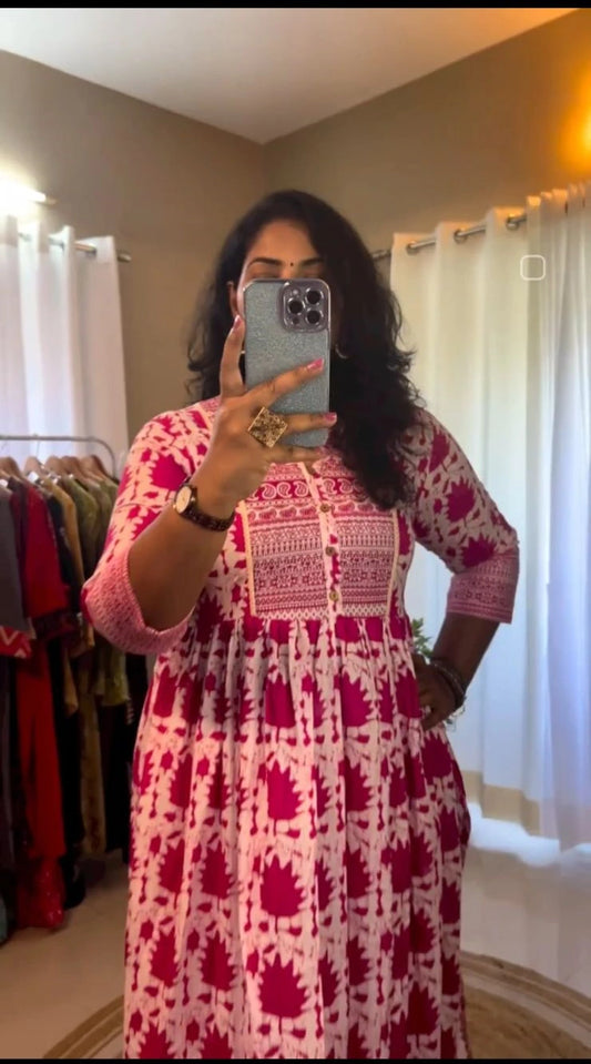 Pink Nyra Cut Kurti