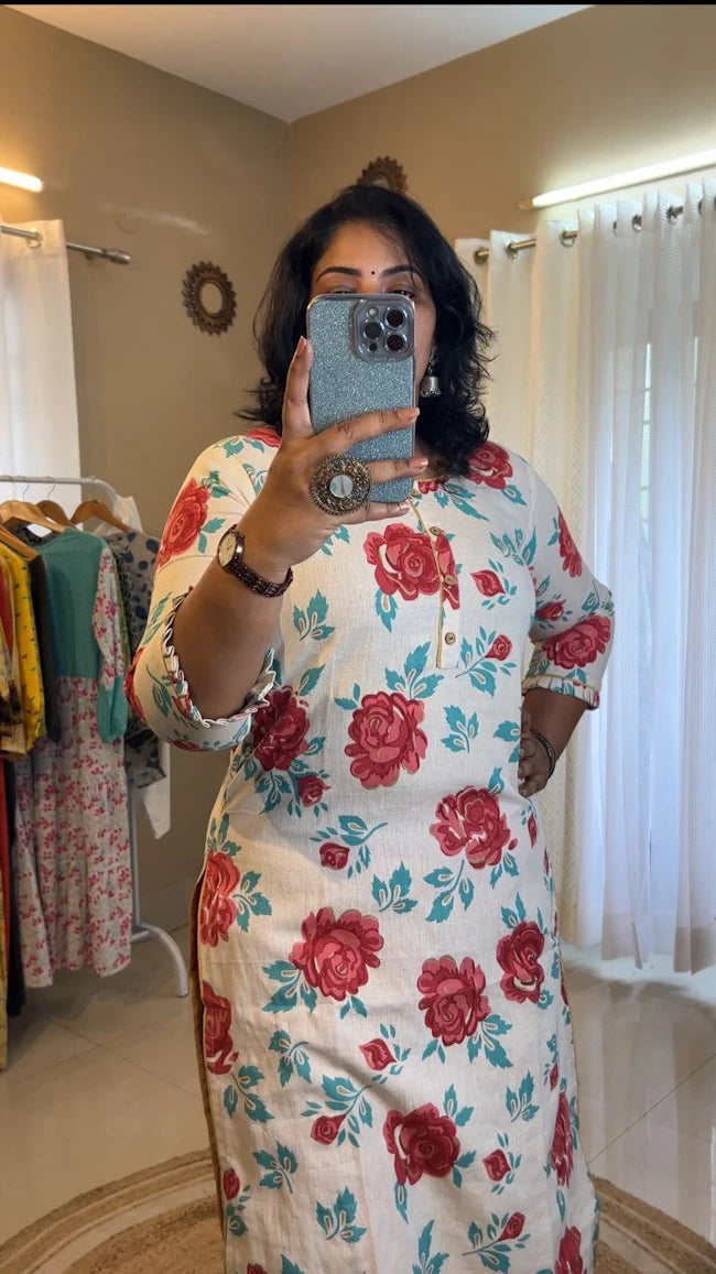 Red Floral Kurti