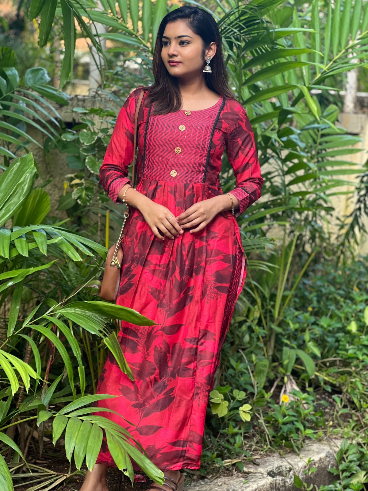 Red Muslin Nyra Suit Dress