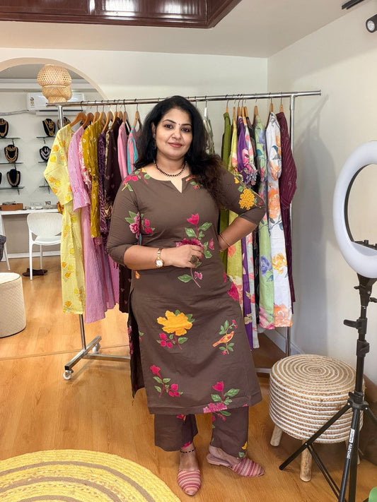 Brown Garden Muse Co-ord Set