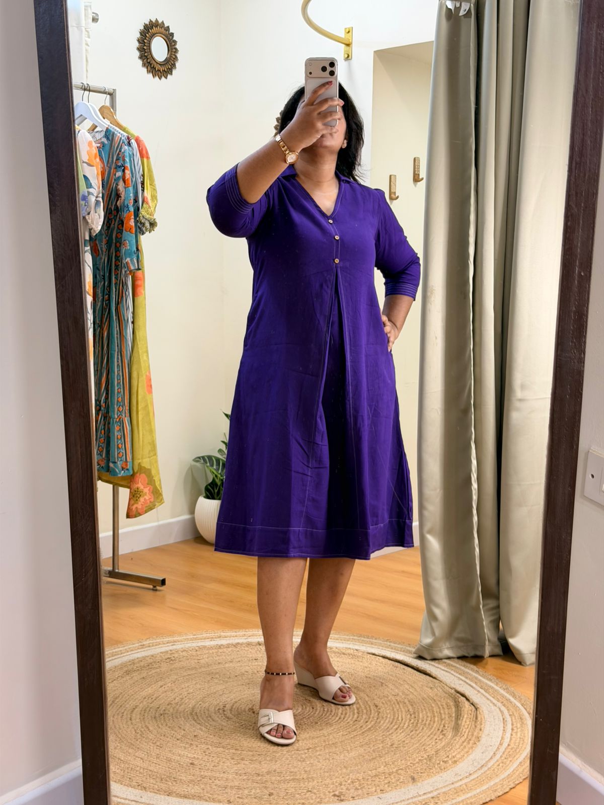Solid Violet Indo-Western Dress