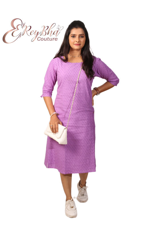 Violet Hakoba Midi Dress with Sleeves