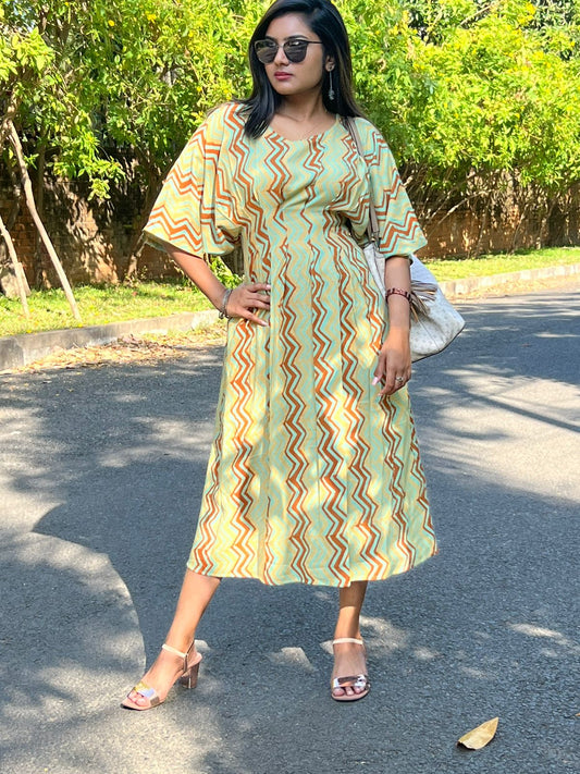 French Cut Dress Zig Zag
