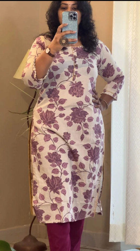 Violet Floral Kurti